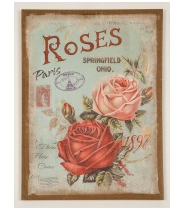 Cuadro lino "Roses" 56x40,5 cm
