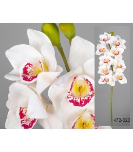 Orquídea cymbidium blanca/rosa 87 cm