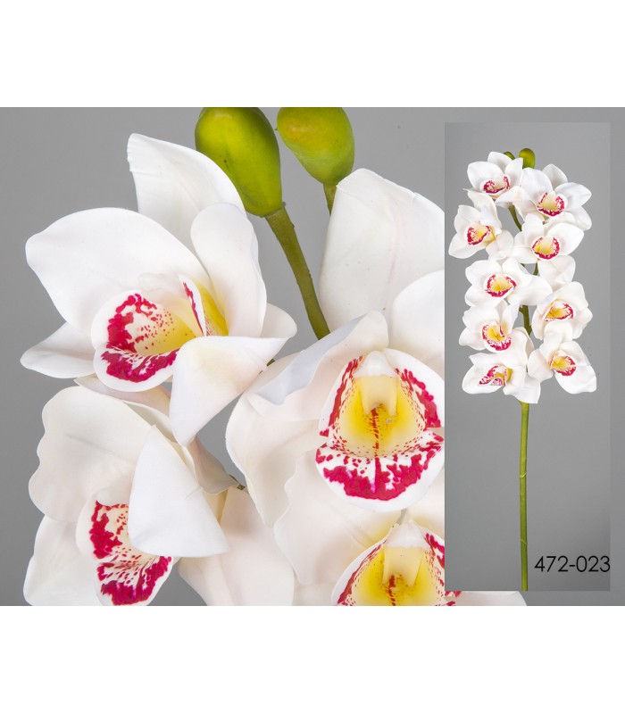 Orquídea cymbidium blanca/rosa 87 cm | La Tienda Más Barata