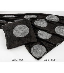 Manta negra circulos plata 130x160 cm