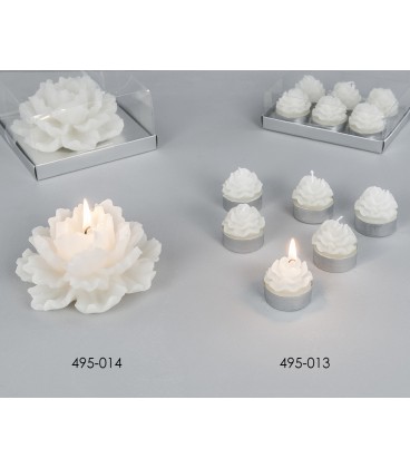 S/6 velas t'light rosas blancas 4 cm