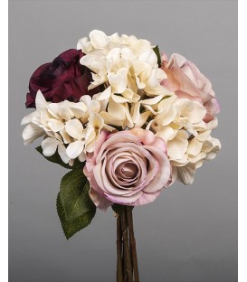 Bouquet rosas blancas 28 cm