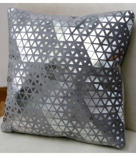 Conjunto de 2 cojines "Hexágonos" plata