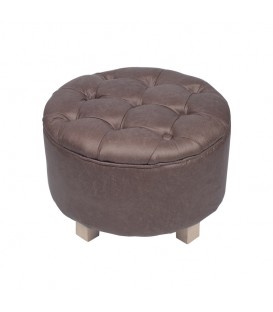 Taburete redondo marrón 32x45x45 cm