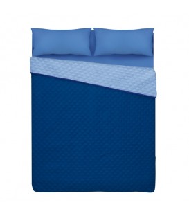 Colcha bouti bicolor azul 250x260 cm